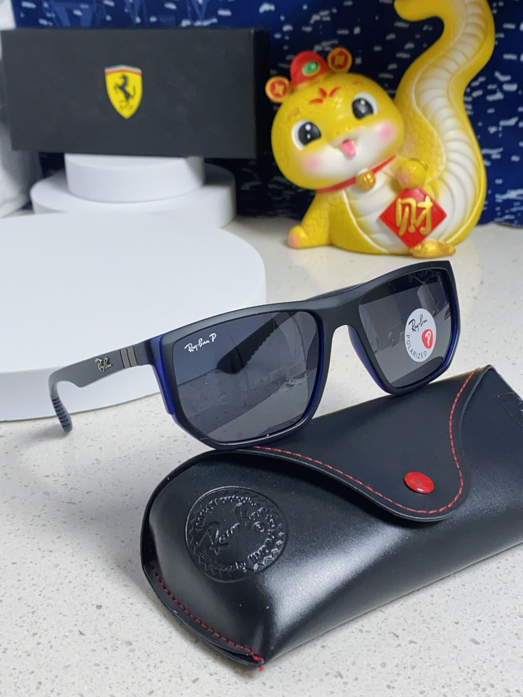 Ray-Ban RB8371 Polarized Square Silver Lens Sunglasses for Men & Women - detail image 8