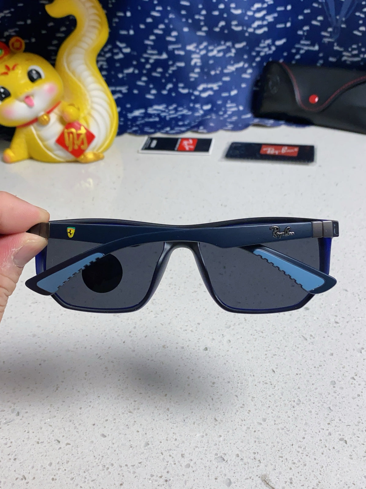 Ray-Ban RB8371 Polarized Square Silver Lens Sunglasses for Men & Women - detail image 4