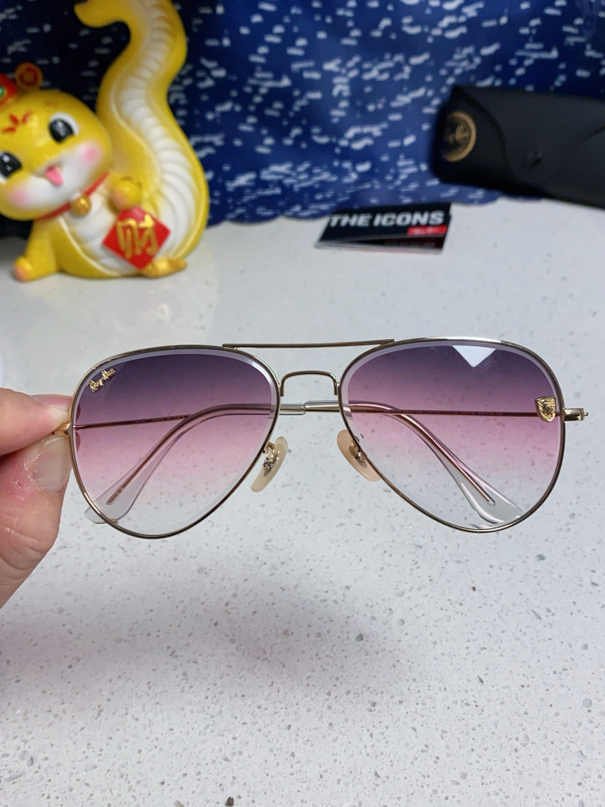 Ray-Ban Aviator Silver Lens Sunglasses for Men & Women - 383203 - detail image 4
