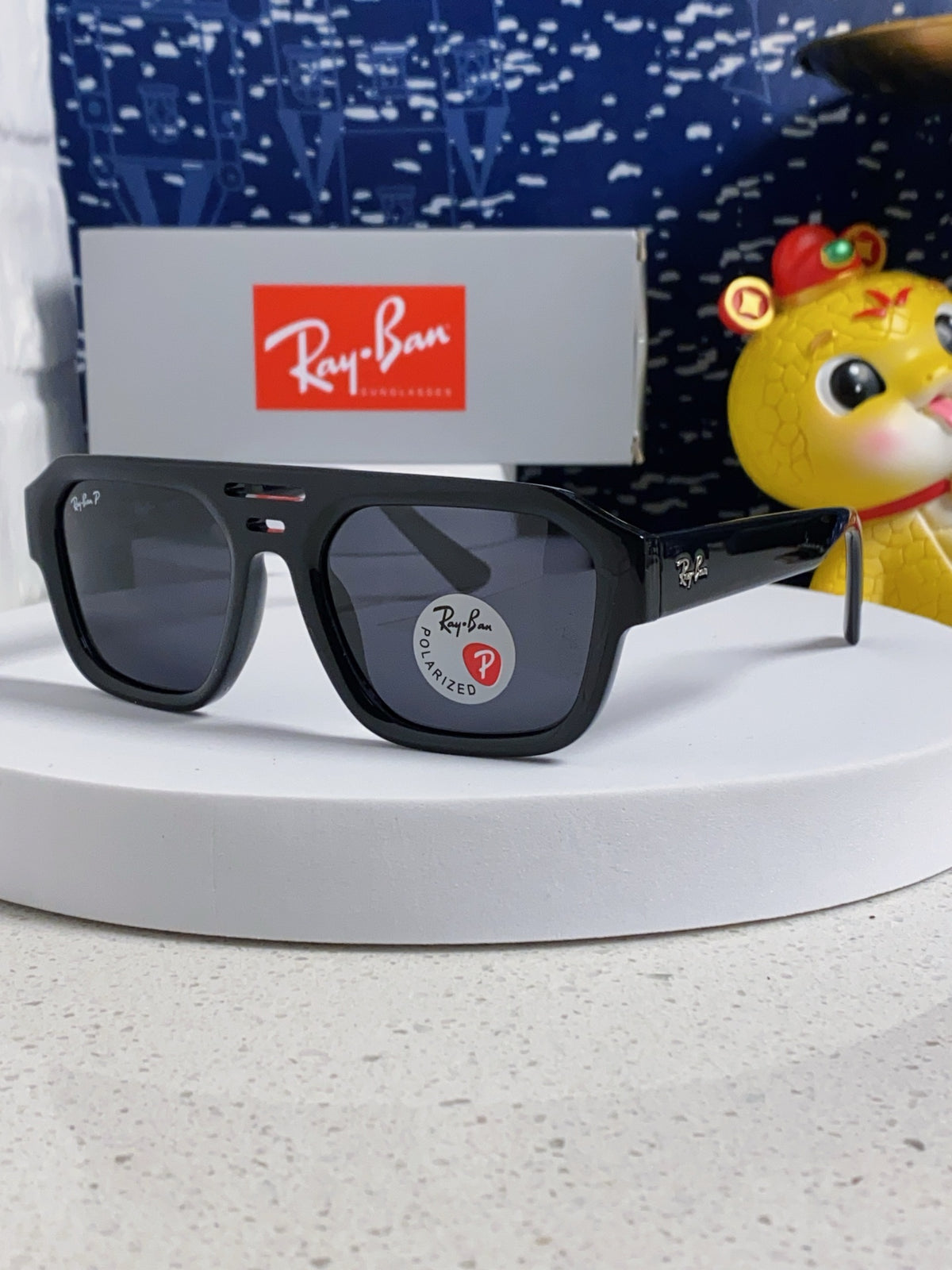 Ray-Ban RB4397 Polarized Square Silver Lens Sunglasses for Men & Women