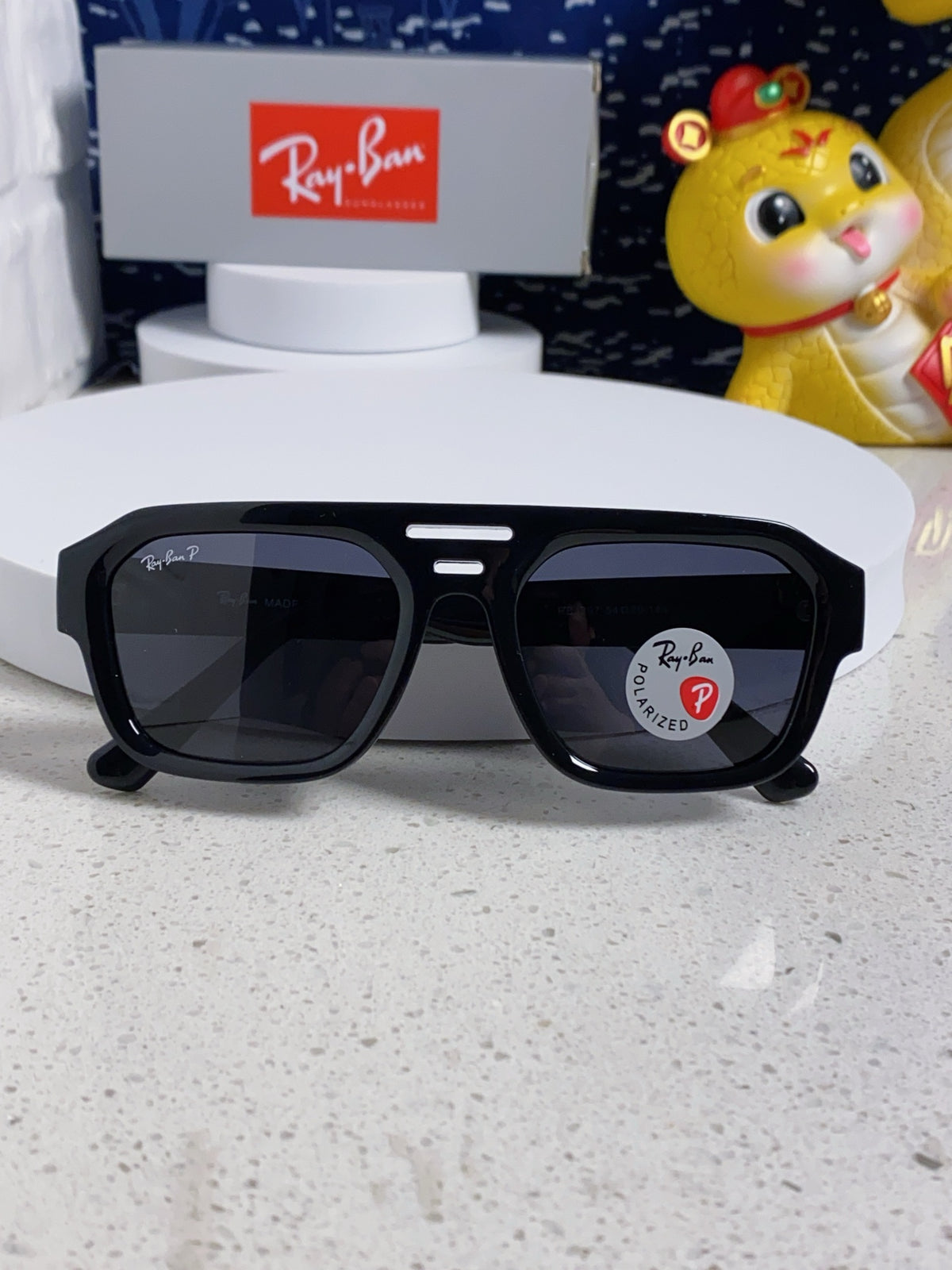 Ray-Ban RB4397 Polarized Square Silver Lens Sunglasses for Men & Women - detail image 8