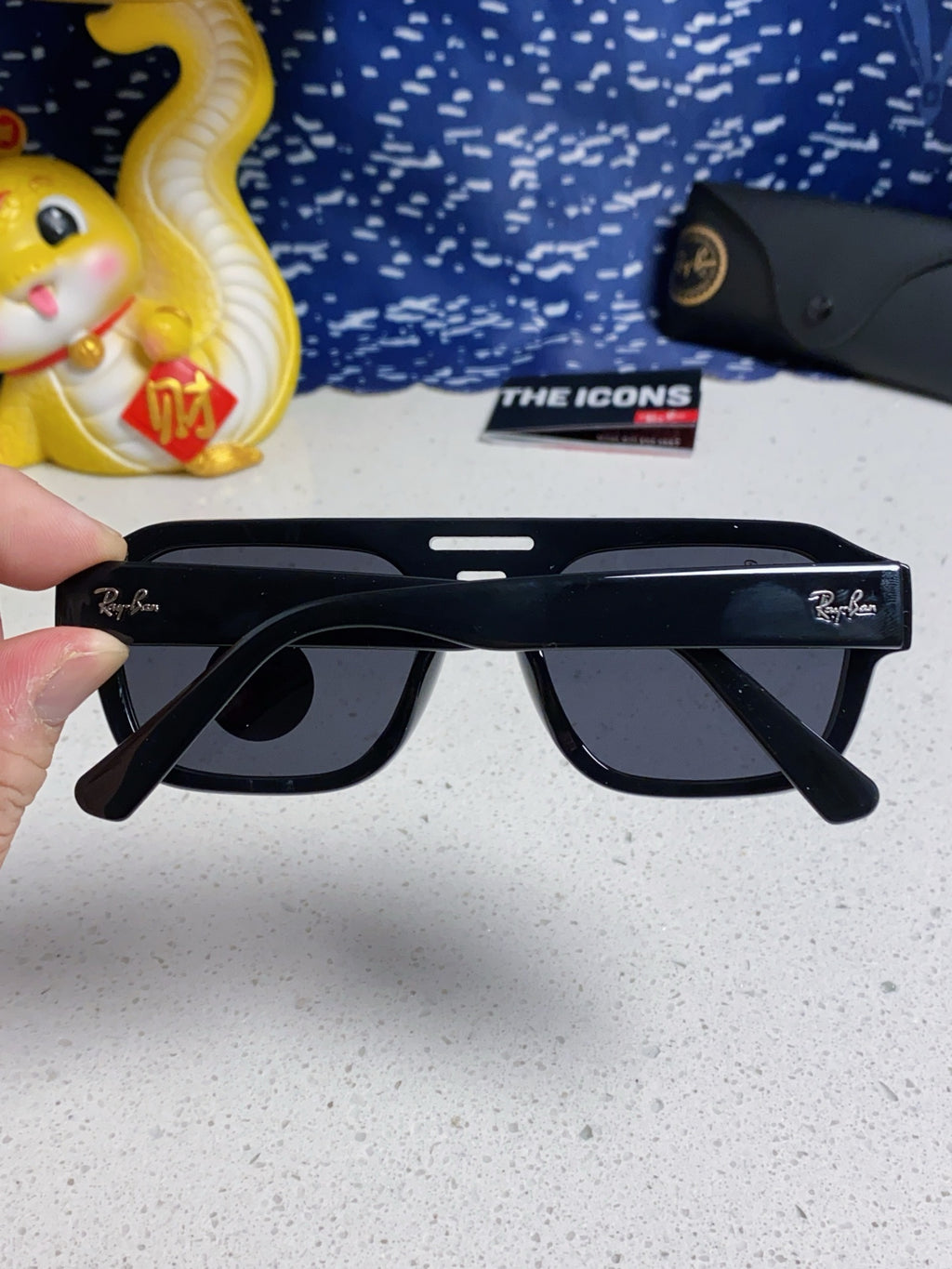 Ray-Ban RB4397 Polarized Square Silver Lens Sunglasses for Men & Women - detail image 5