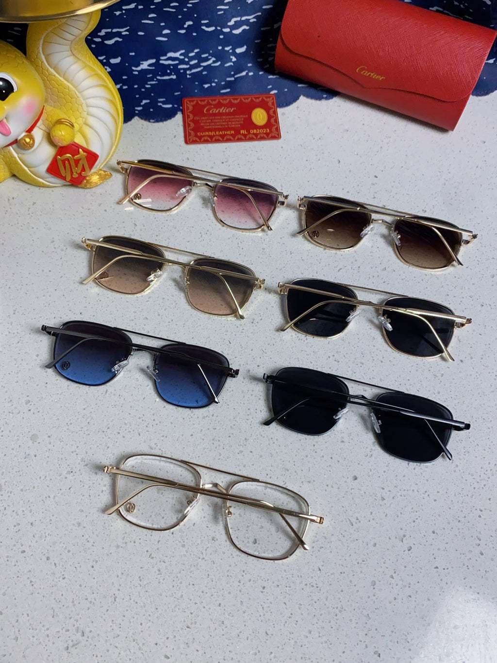 Cartier Aviator Blue Lens Sunglasses for Men & Women - detail image 10