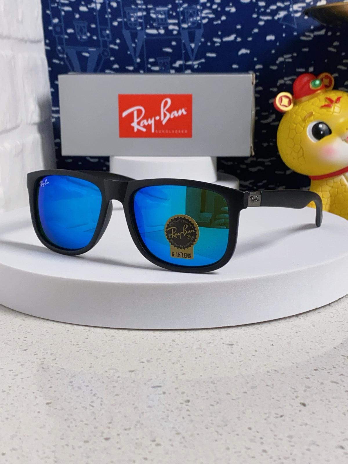 Ray-Ban RB4185 Aviator Blue Lens Sunglasses for Men & Women - detail image 2