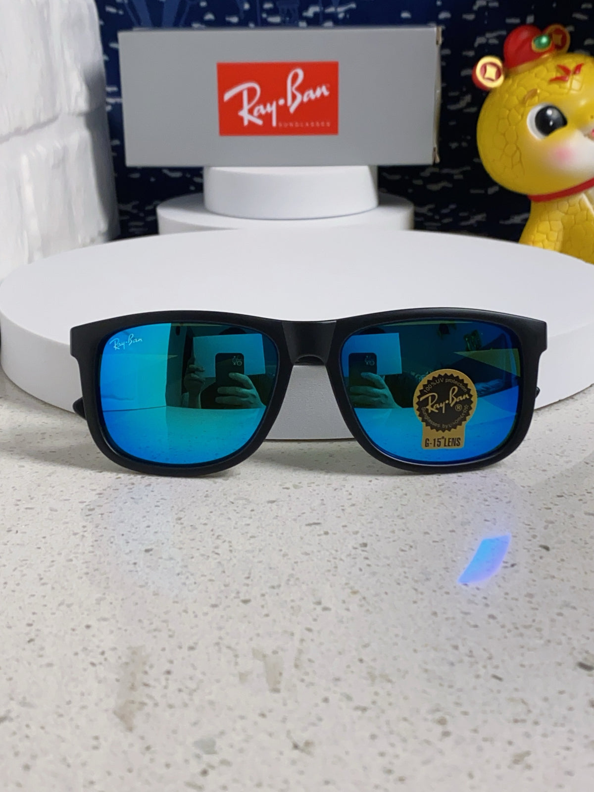 Ray-Ban RB4185 Aviator Blue Lens Sunglasses for Men & Women - detail image 8