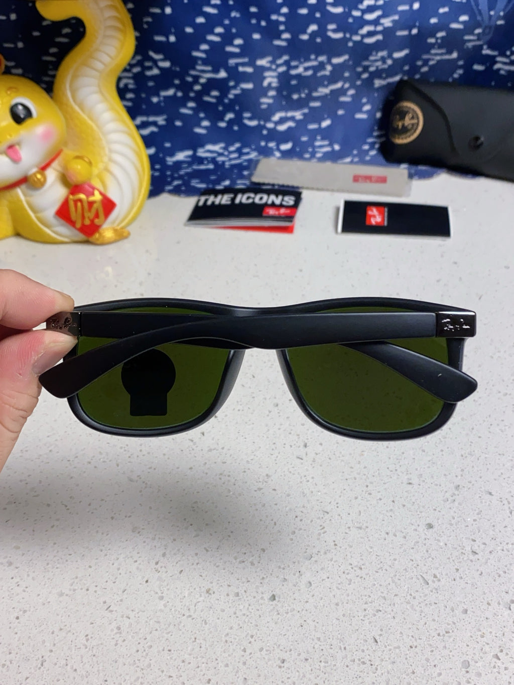 Ray-Ban RB4185 Aviator Blue Lens Sunglasses for Men & Women - detail image 6