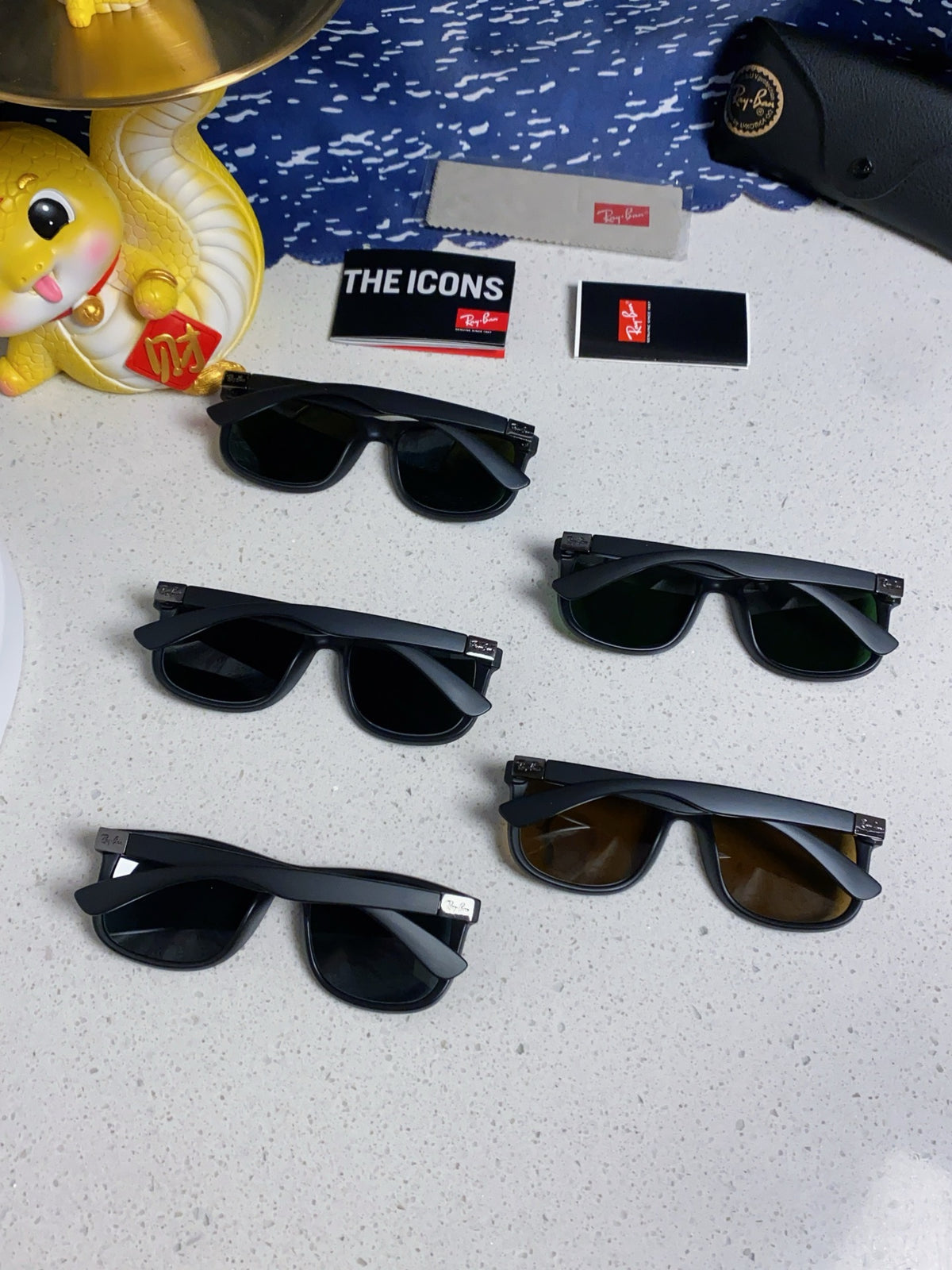 Ray-Ban RB4185 Aviator Black Lens Sunglasses for Men & Women - detail image 12