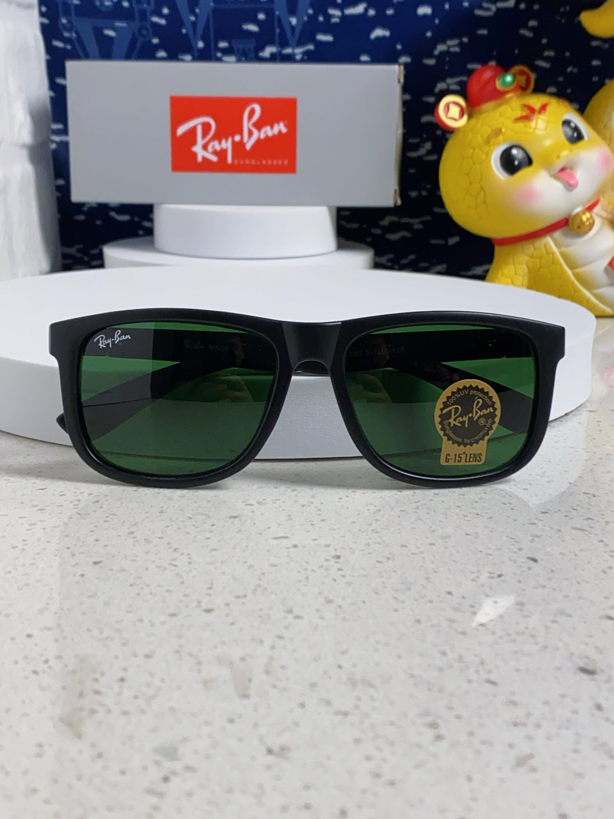 Ray-Ban RB4185 Aviator Black Lens Sunglasses for Men & Women - detail image 10