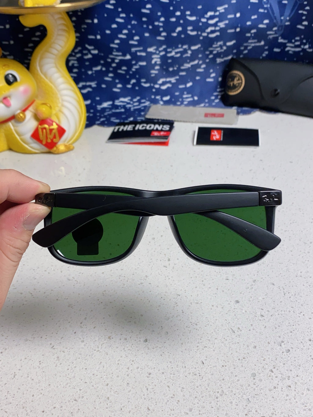 Ray-Ban RB4185 Aviator Black Lens Sunglasses for Men & Women - detail image 6