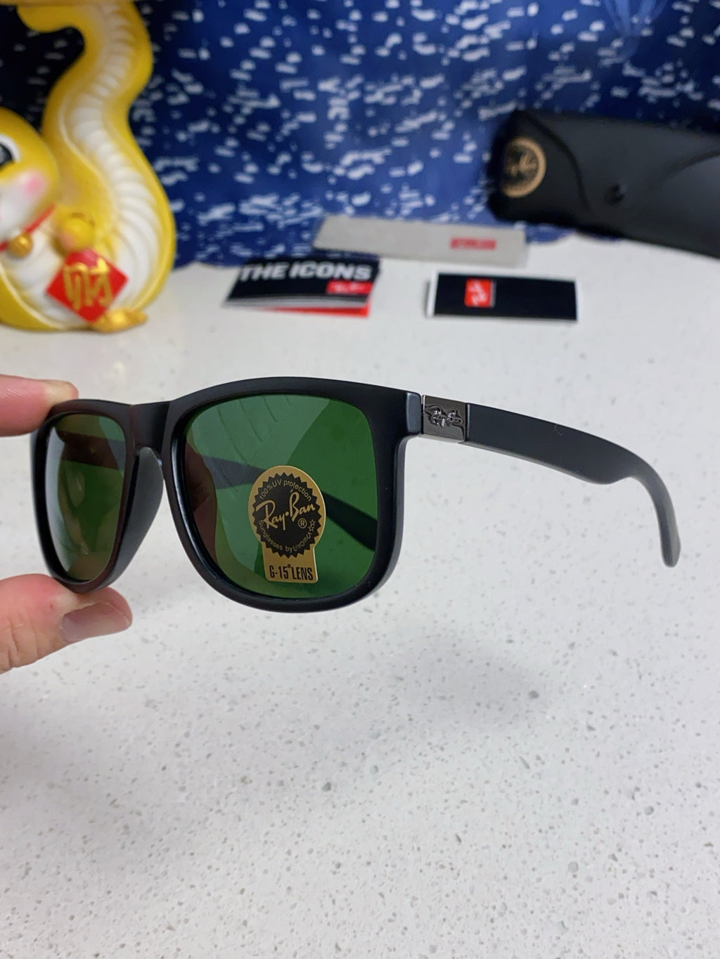 Ray-Ban RB4185 Aviator Black Lens Sunglasses for Men & Women - detail image 7