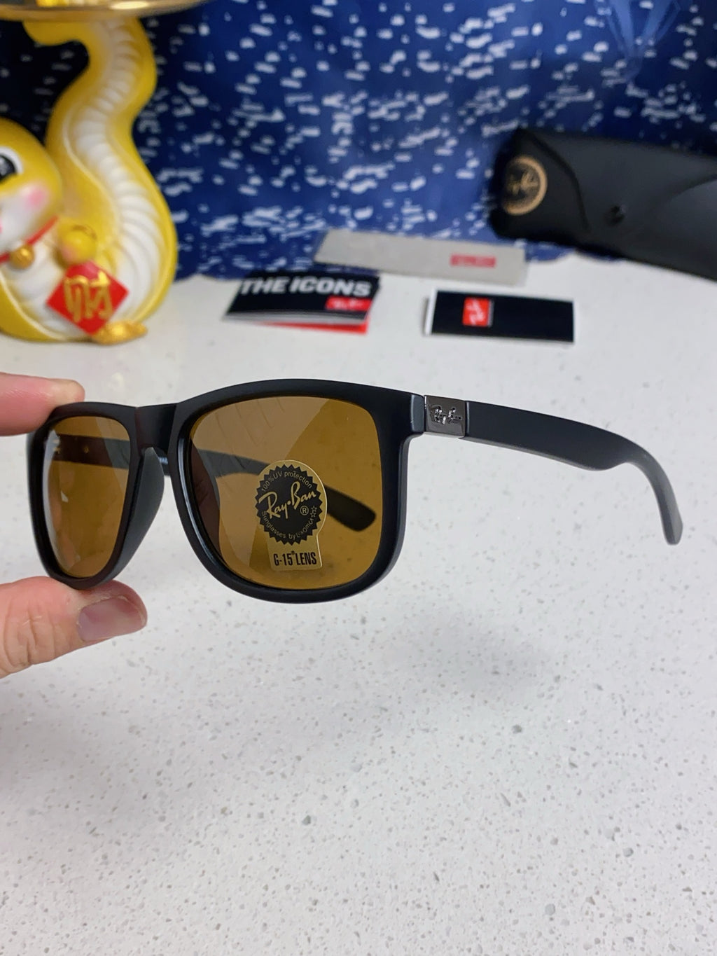 Ray-Ban RB4185 Aviator Brown Lens Sunglasses for Men & Women - detail image 6