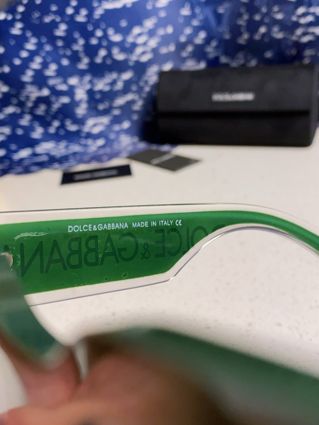 Dolce & Gabbana Rectangular Blue Lens Sunglasses for Men & Women - 399461 - detail image 7