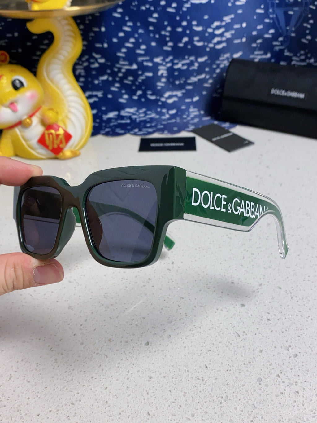 Dolce & Gabbana Rectangular Blue Lens Sunglasses for Men & Women - 399461 - detail image 5