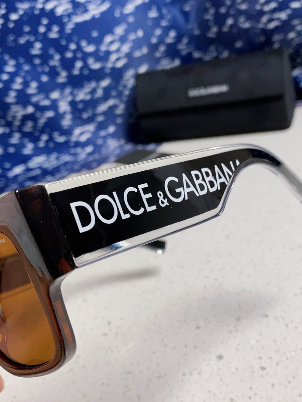 Dolce & Gabbana Rectangular Brown Lens Sunglasses for Men & Women - detail image 7
