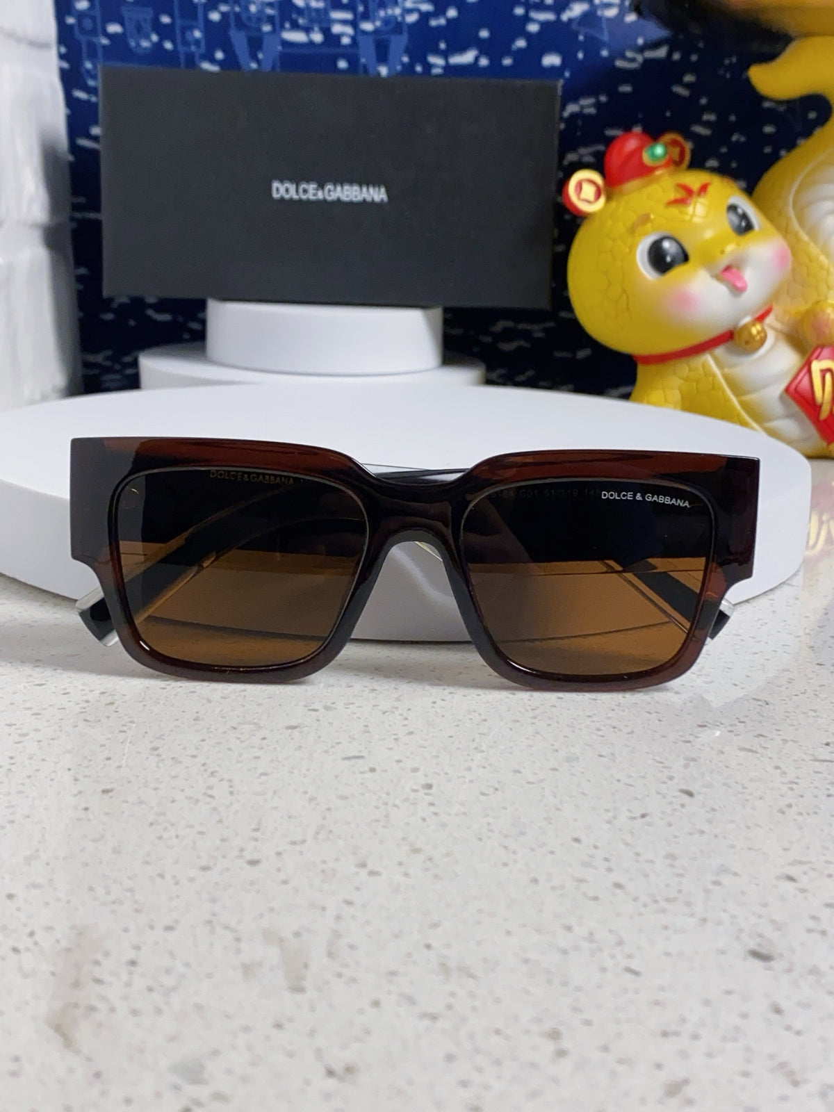 Dolce & Gabbana Rectangular Brown Lens Sunglasses for Men & Women - detail image 9