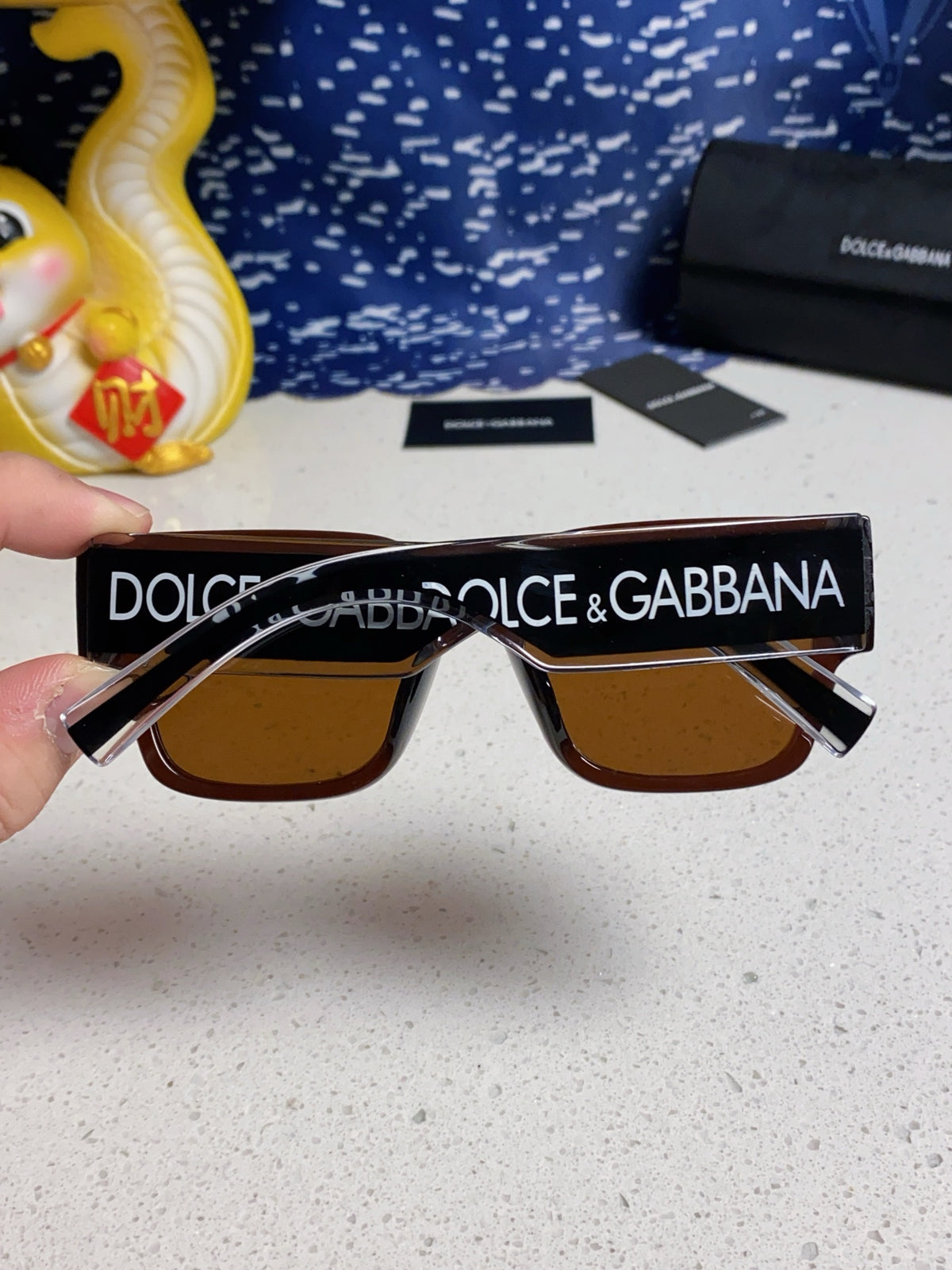 Dolce & Gabbana Rectangular Brown Lens Sunglasses for Men & Women - detail image 5