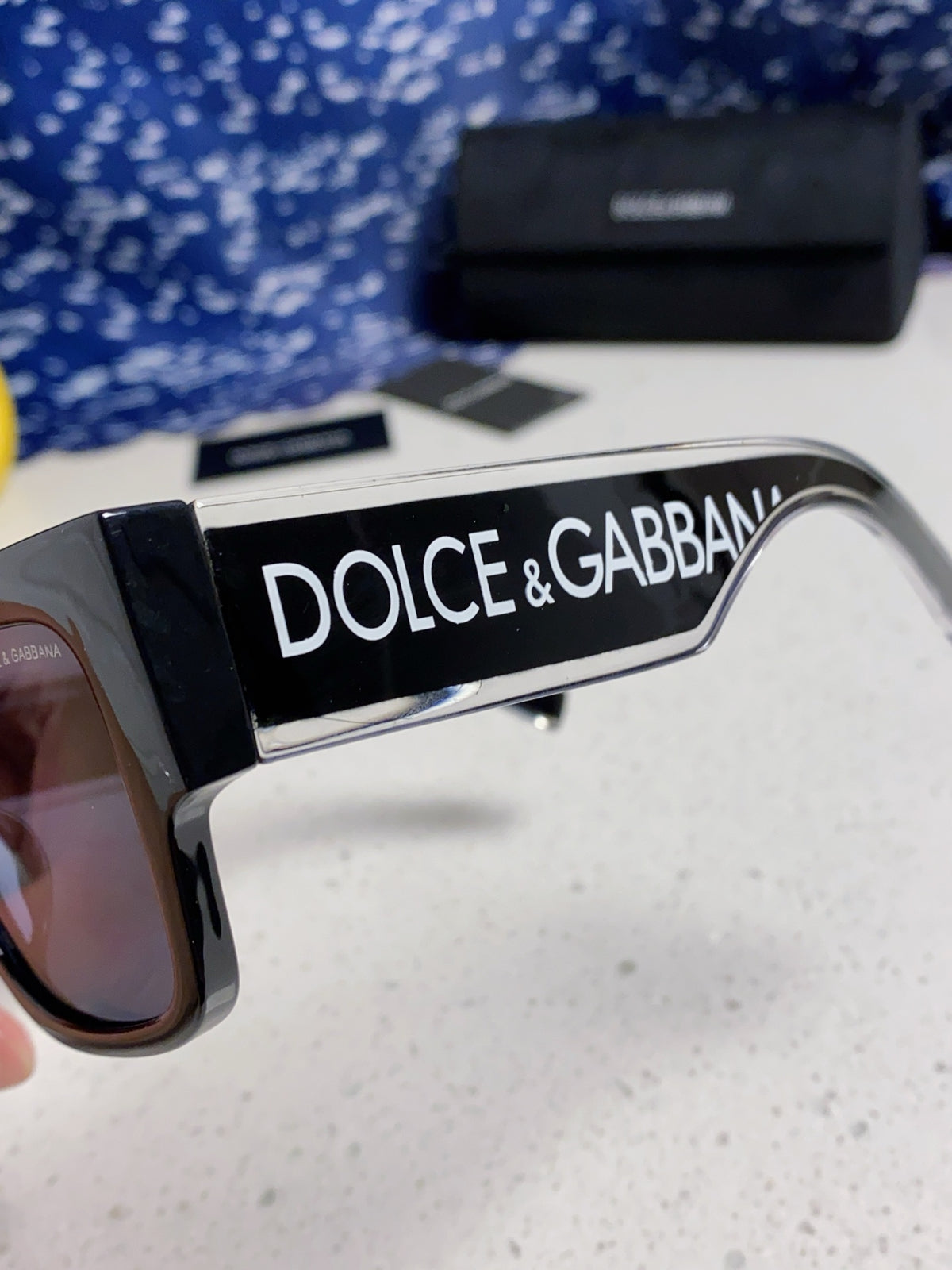 Dolce & Gabbana Rectangular Blue Lens Sunglasses for Men & Women - 399463 - detail image 7