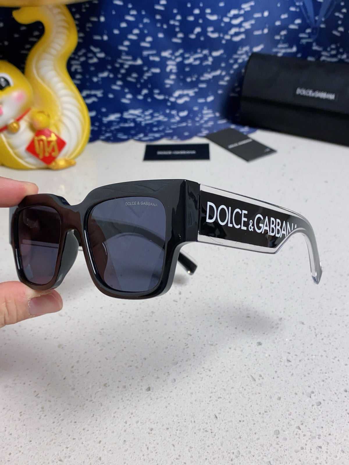 Dolce & Gabbana Rectangular Blue Lens Sunglasses for Men & Women - 399463 - detail image 6