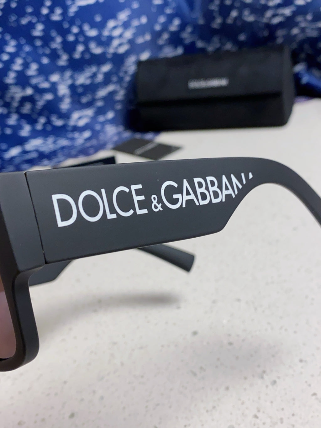 Dolce & Gabbana Rectangular Blue Lens Sunglasses for Men & Women - detail image 7