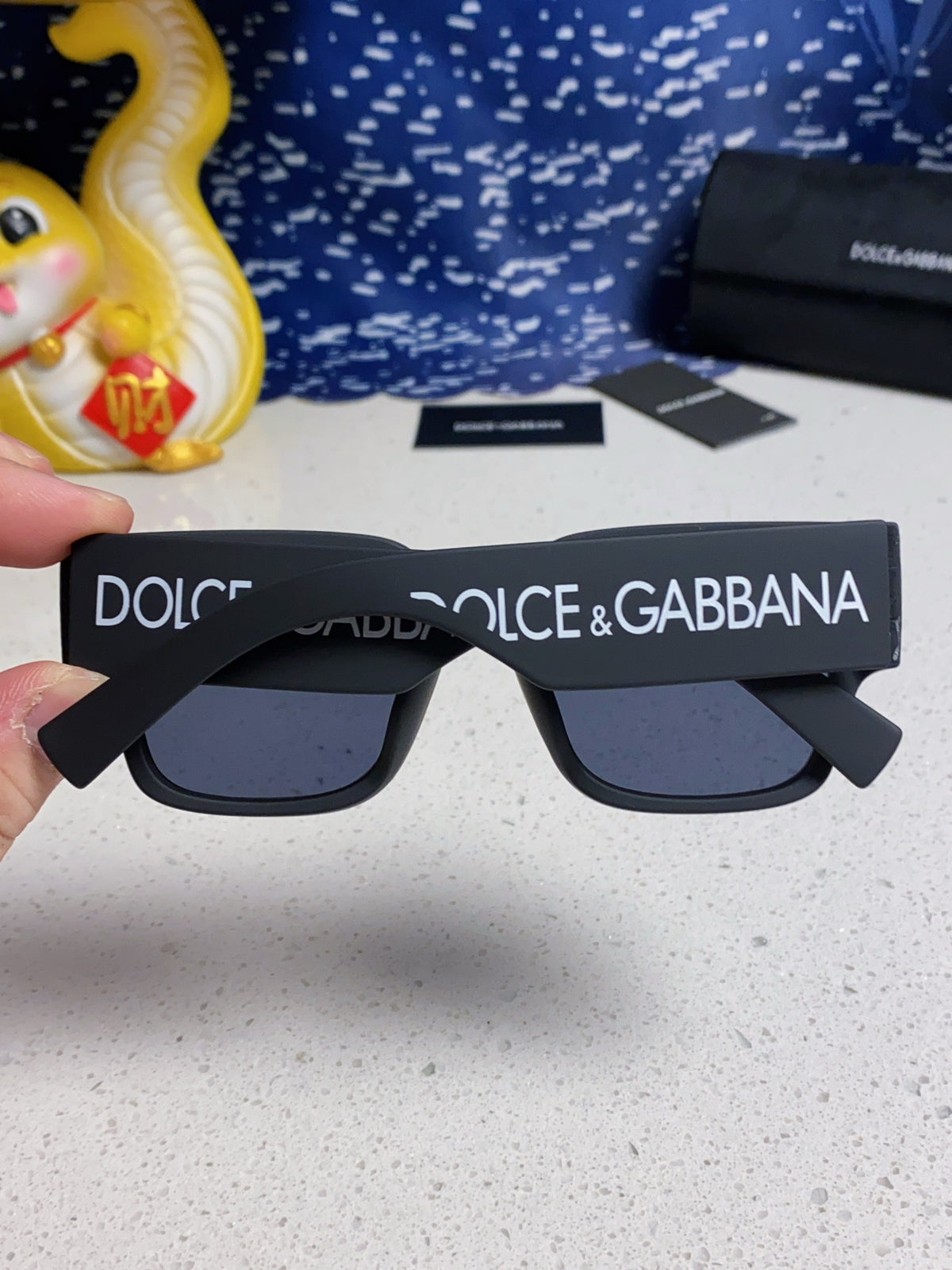 Dolce & Gabbana Rectangular Blue Lens Sunglasses for Men & Women - detail image 5