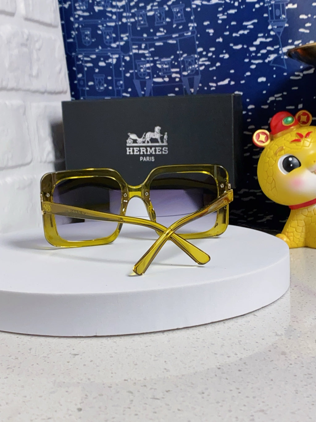 Hermès Square Brown Lens Sunglasses for Men & Women - 416506 - detail image 3