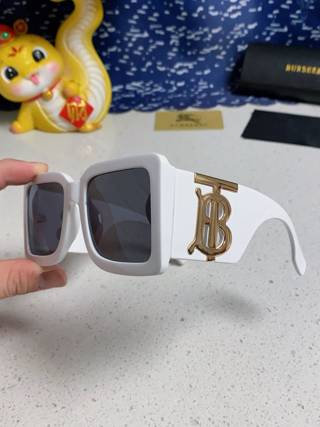 Burberry Oversized Silver Lens Sunglasses for Men & Women - detail image 6