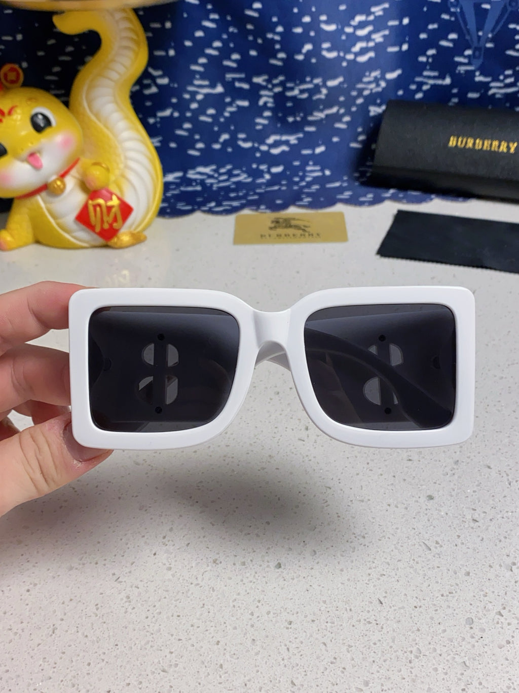 Burberry Oversized Silver Lens Sunglasses for Men & Women - 416031 - detail image 4