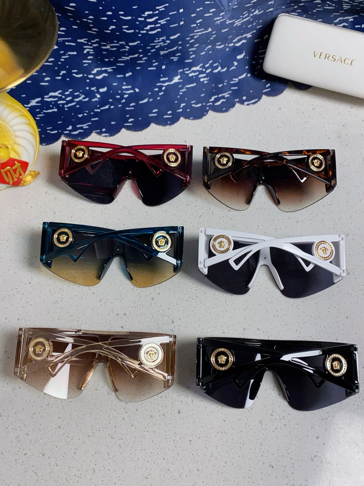 Versace Oversized Silver Lens Sunglasses for Men & Women - 449880 - detail image 10