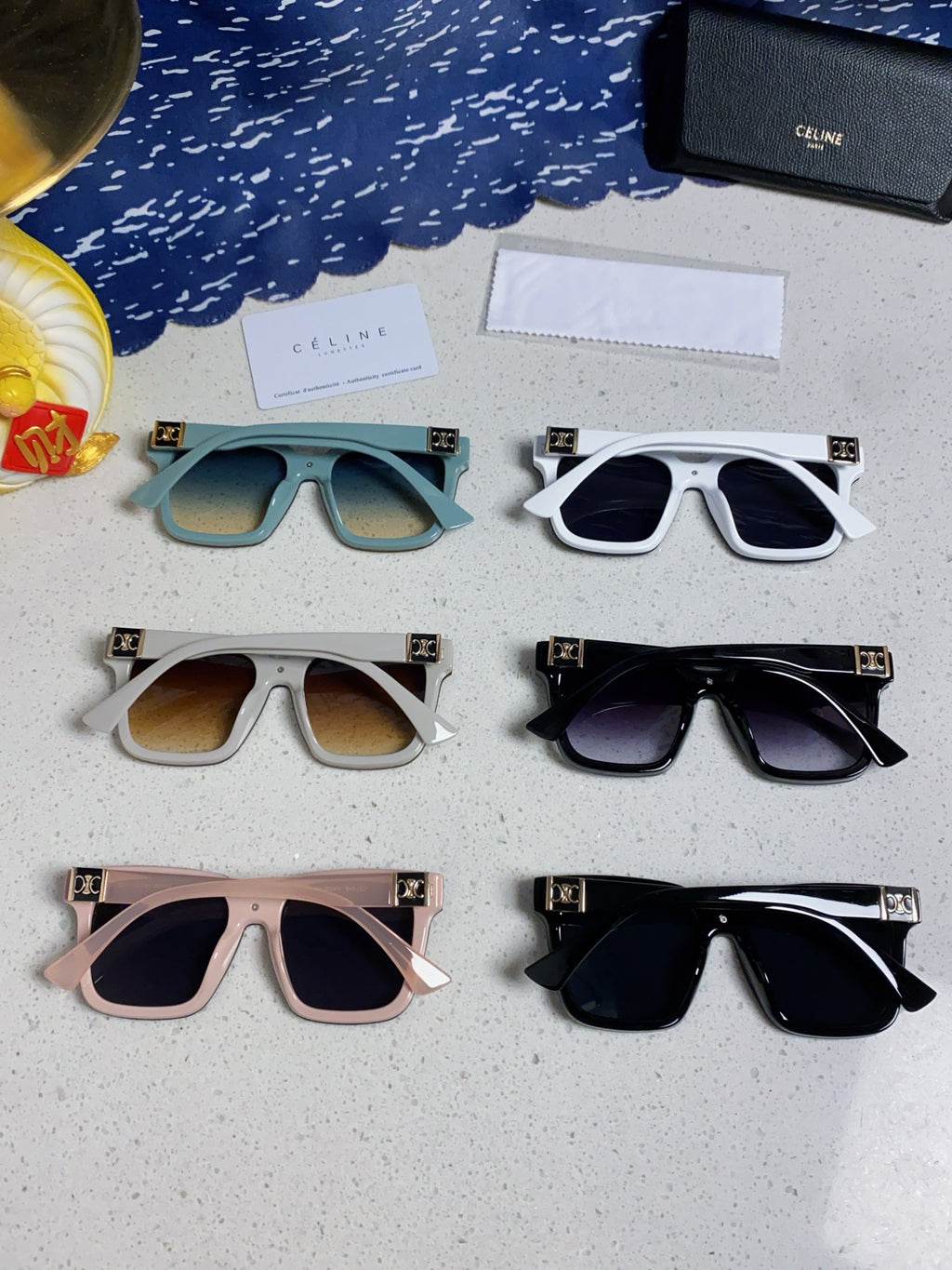 Celine Polarized Square Blue Lens Sunglasses for Men & Women - 449290 - detail image 11