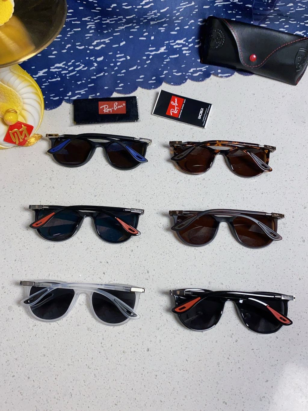 Ray-Ban Polarized Acetate Square Silver Lens Sunglasses for Men & Women - detail image 12