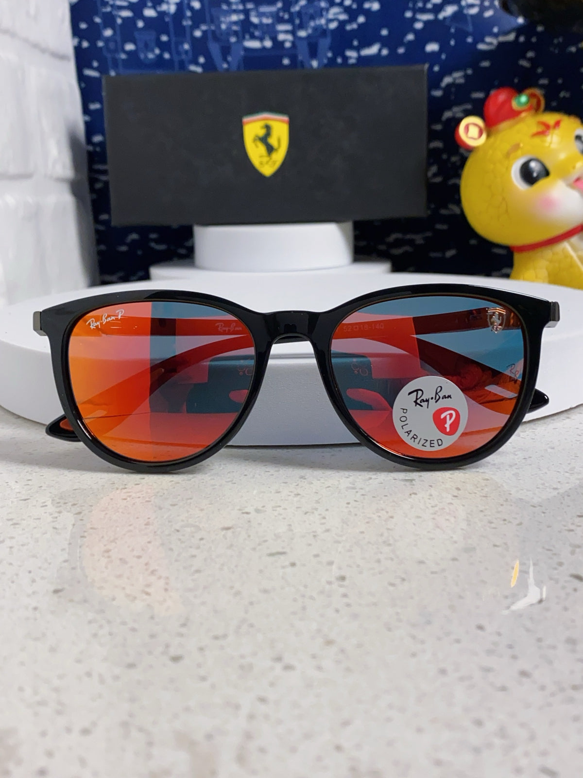 Ray-Ban Polarized Acetate Square Orange Lens Sunglasses for Men & Women - detail image 10