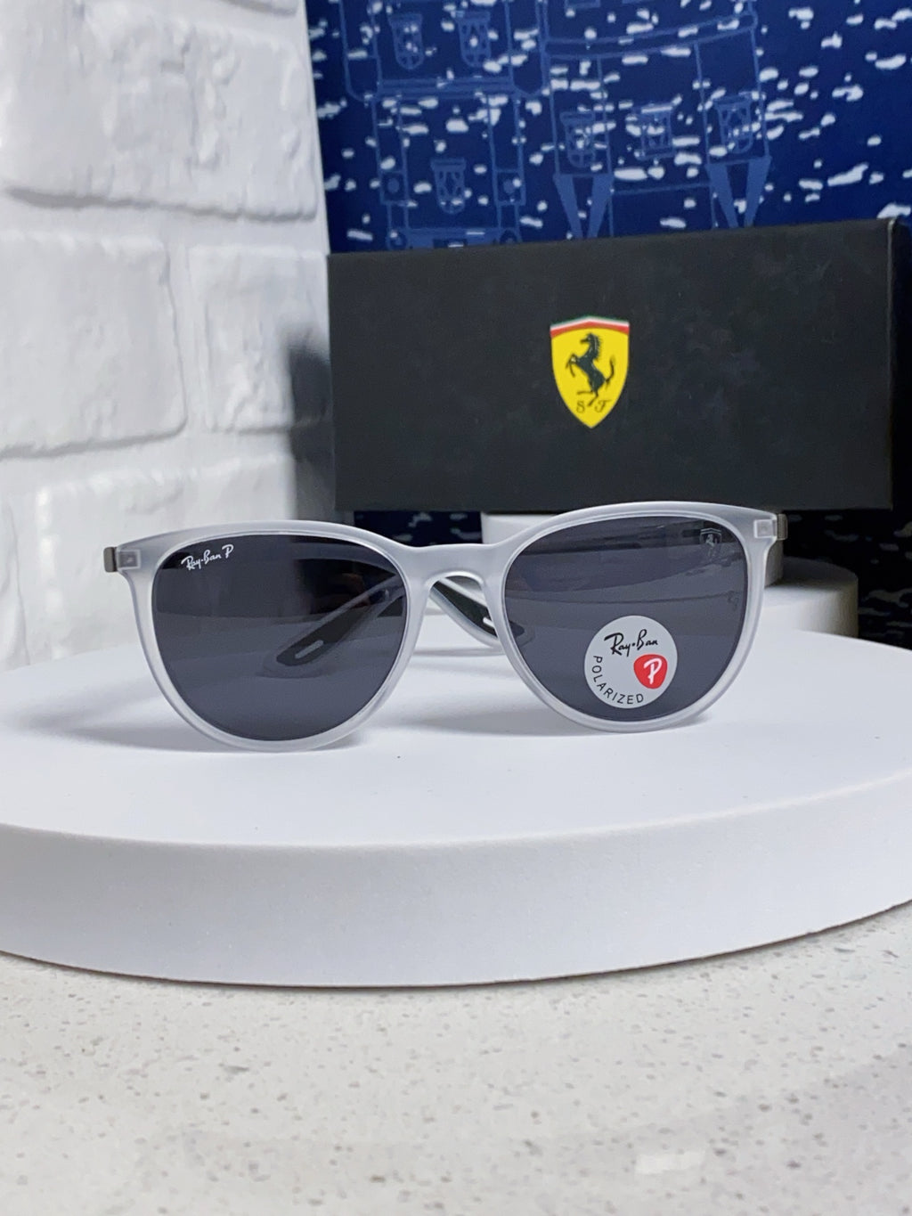Ray-Ban Polarized Acetate Square Silver Lens Sunglasses for Men & Wom - 466588 - detail image 2