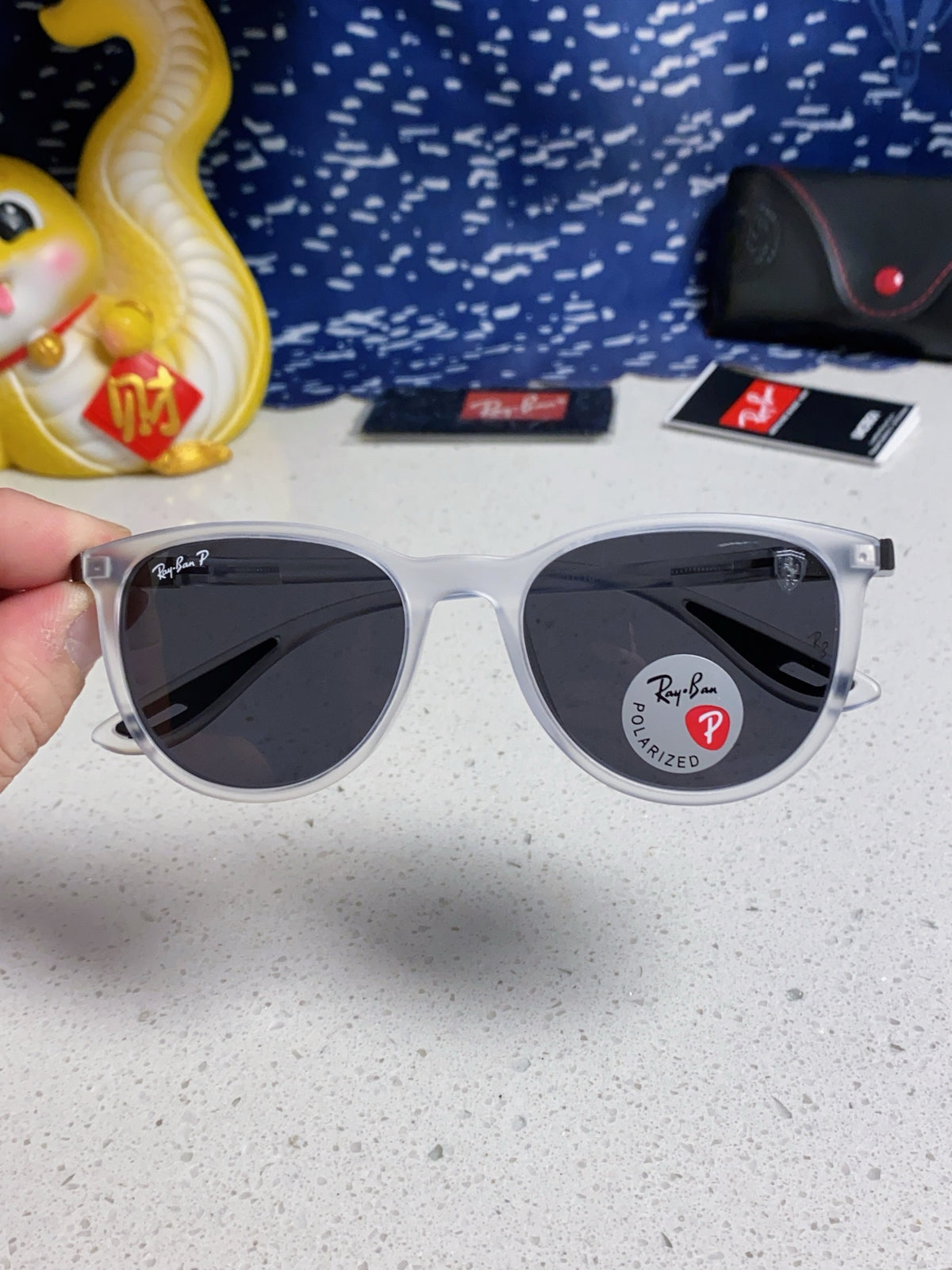 Ray-Ban Polarized Acetate Square Silver Lens Sunglasses for Men & Wom - 466588 - detail image 4
