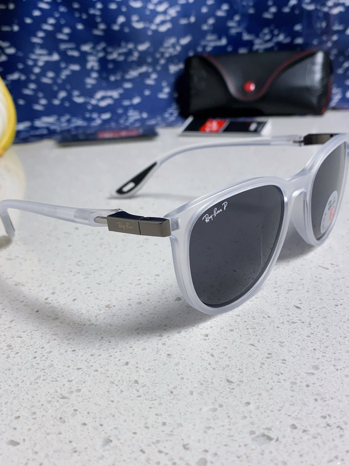 Ray-Ban Polarized Acetate Square Silver Lens Sunglasses for Men & Wom - 466588 - detail image 9