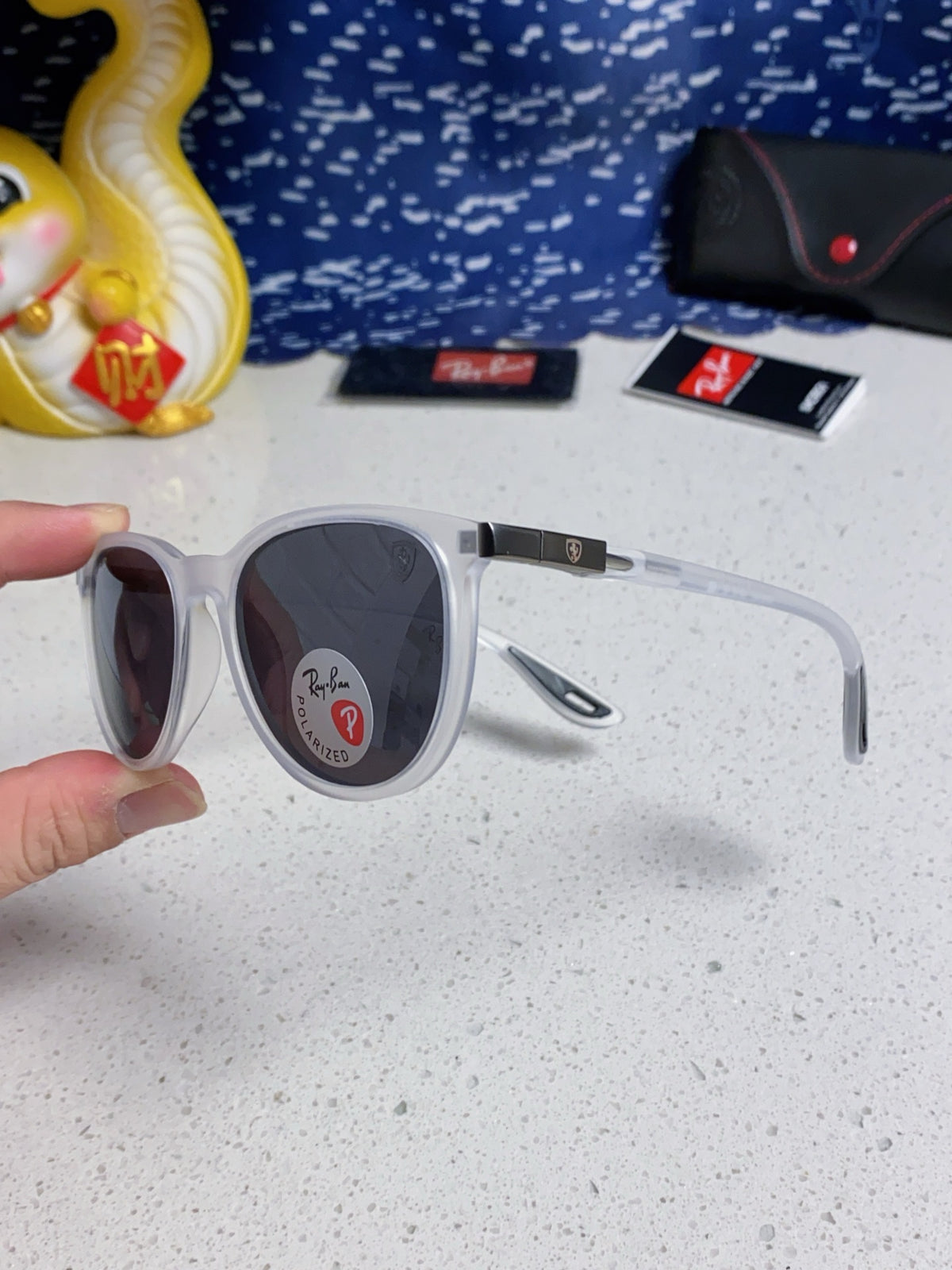 Ray-Ban Polarized Acetate Square Silver Lens Sunglasses for Men & Wom - 466588 - detail image 6