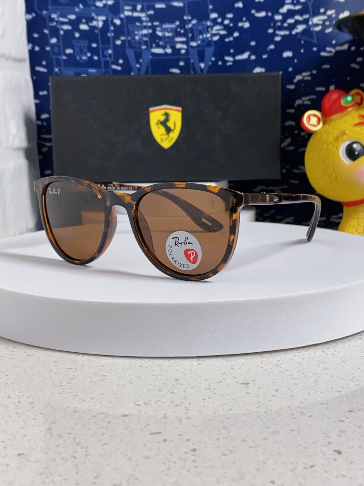 Ray-Ban Polarized Acetate Square Brown Lens Sunglasses for Men & Wome - 466589