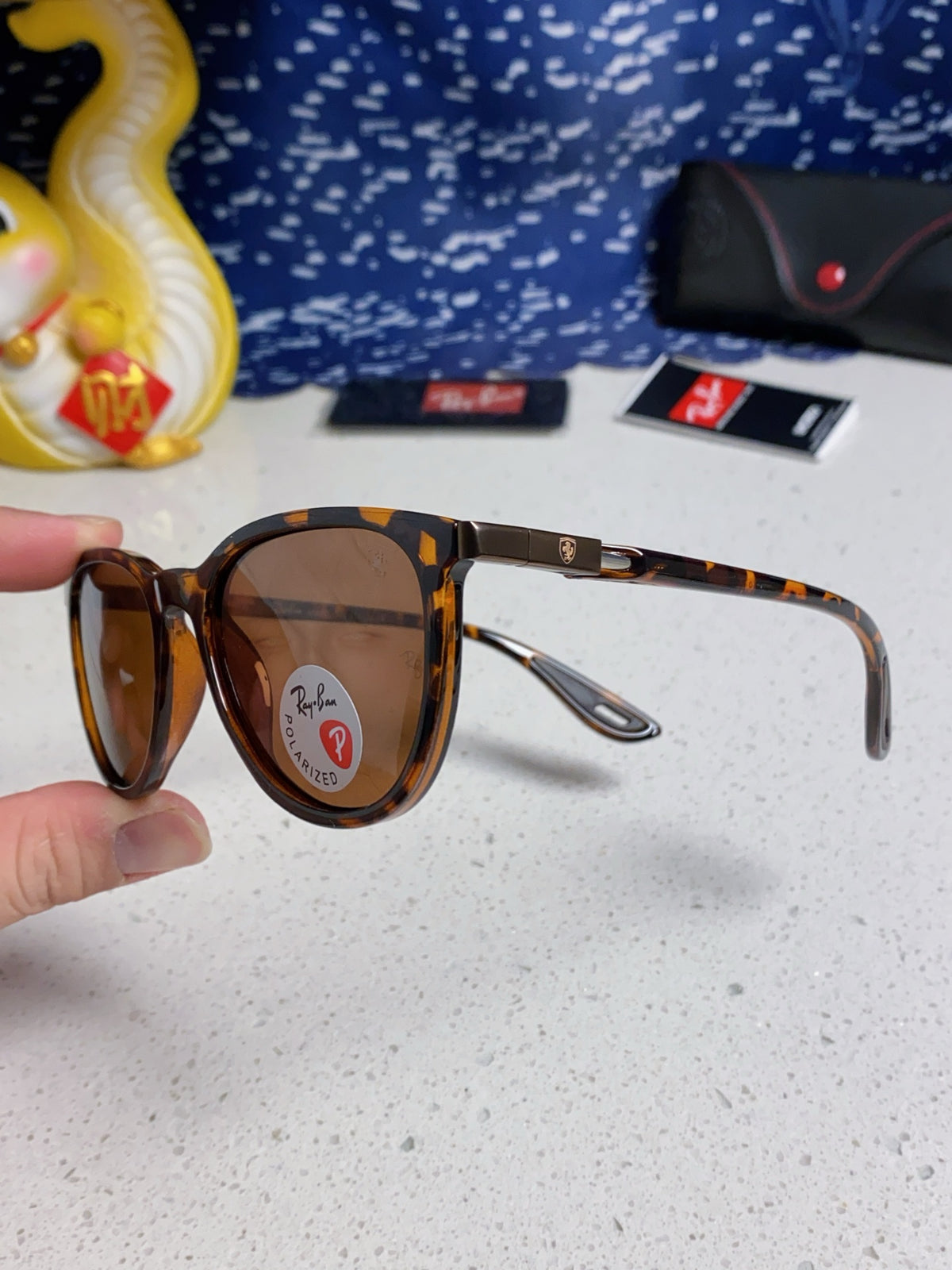Ray-Ban Polarized Acetate Square Brown Lens Sunglasses for Men & Wome - 466589 - detail image 6