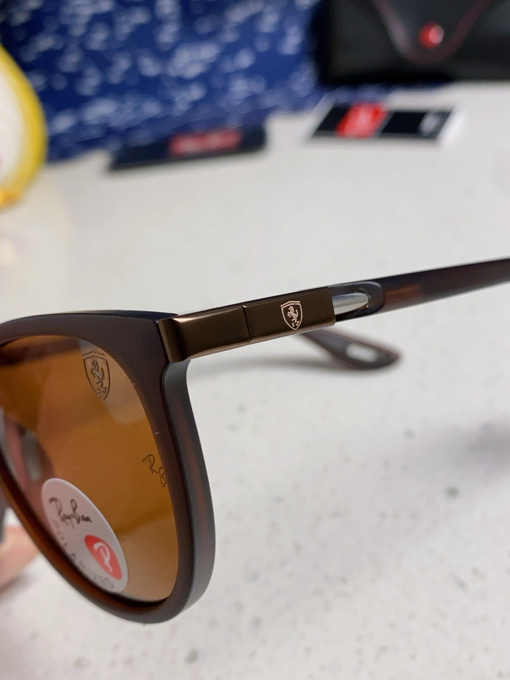 Ray-Ban Polarized Acetate Square Brown Lens Sunglasses for Men & Women - detail image 7