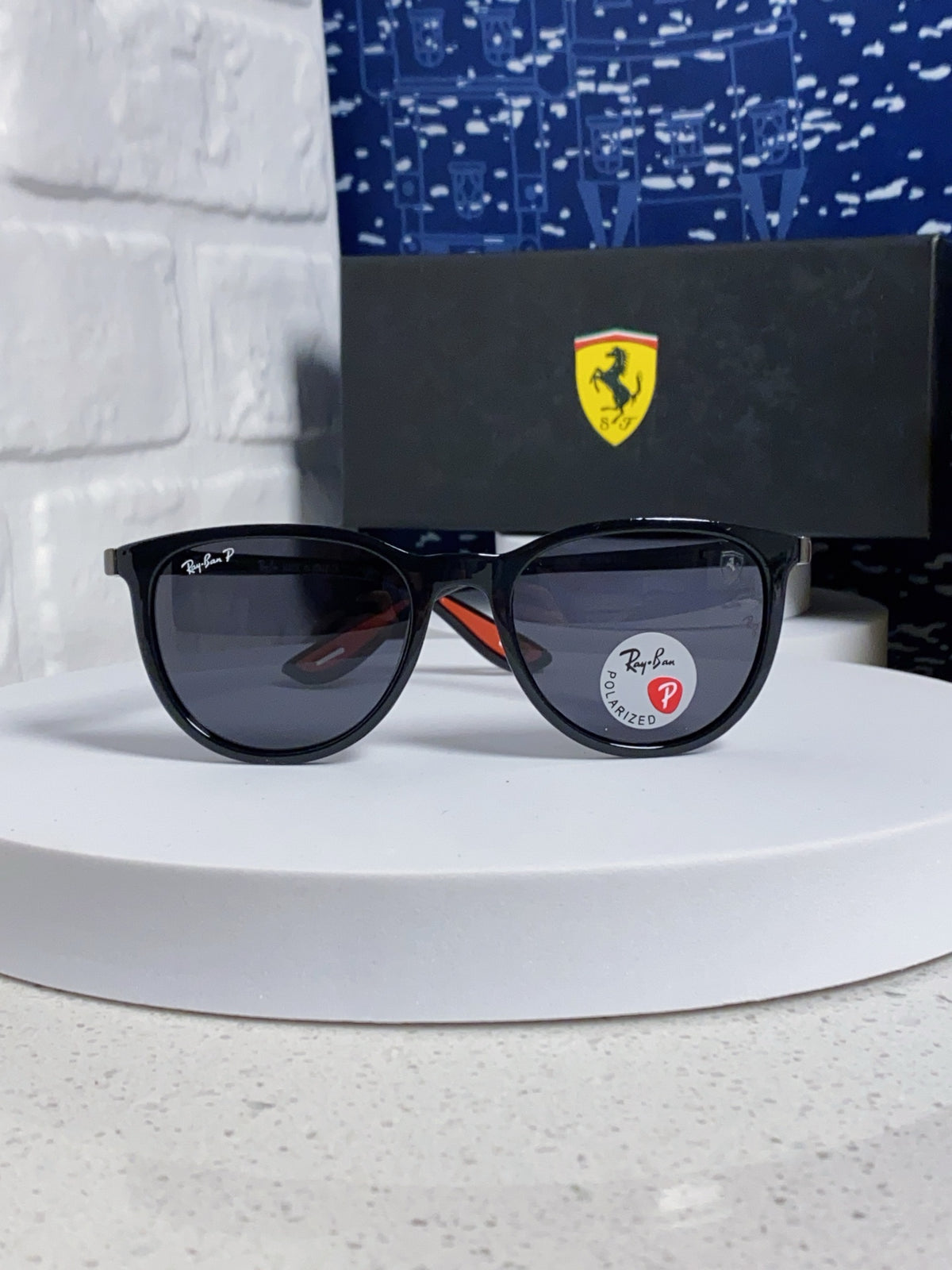 Ray-Ban Polarized Acetate Square Silver Lens Sunglasses for Men & Women - detail image 2