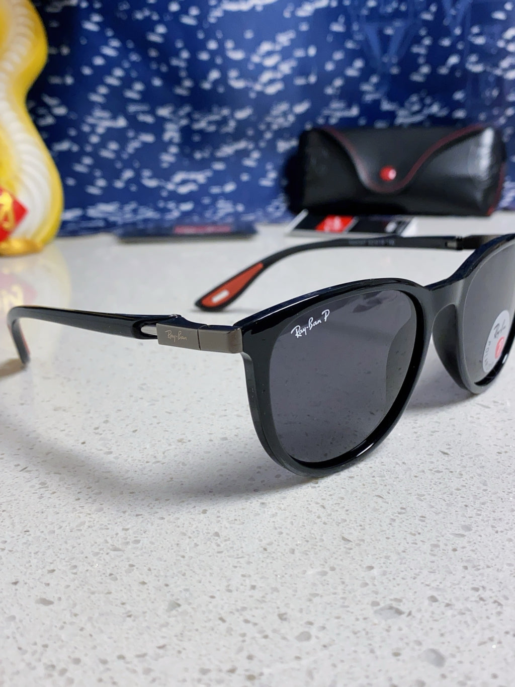 Ray-Ban Polarized Acetate Square Silver Lens Sunglasses for Men & Women - detail image 9