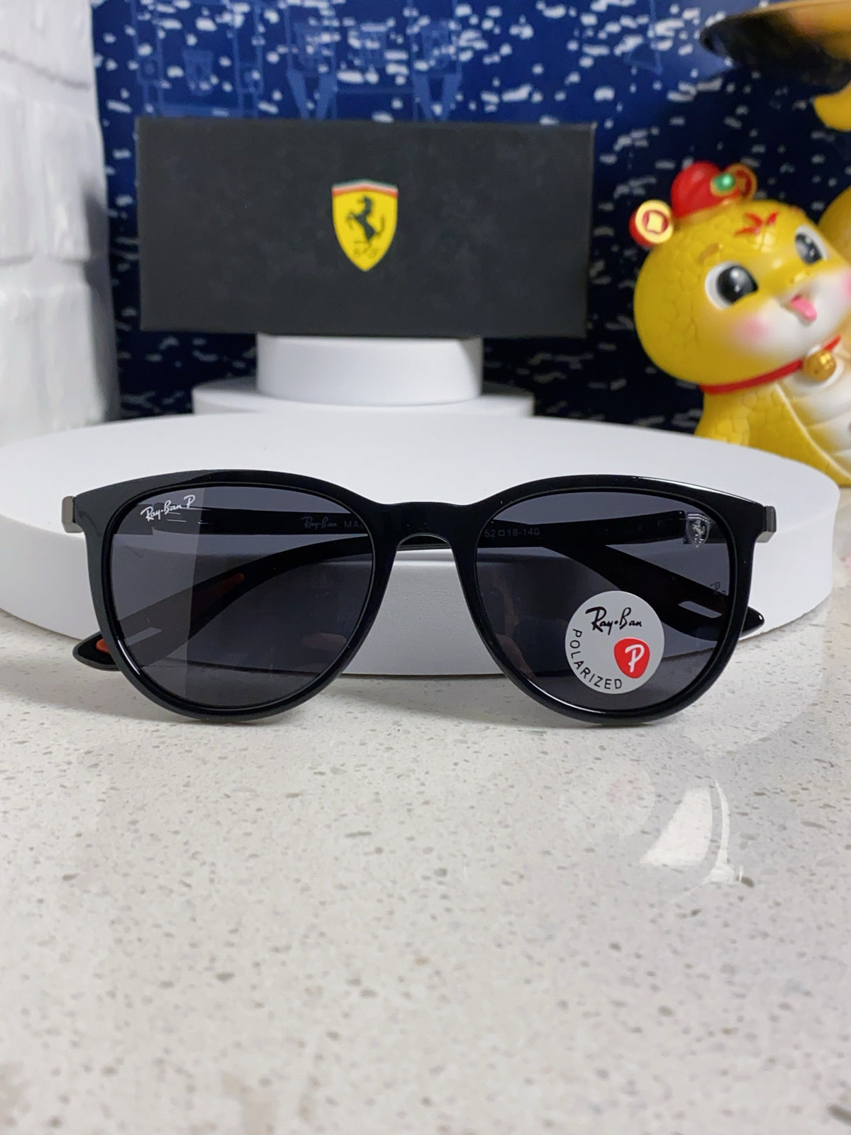 Ray-Ban Polarized Acetate Square Silver Lens Sunglasses for Men & Women - detail image 10