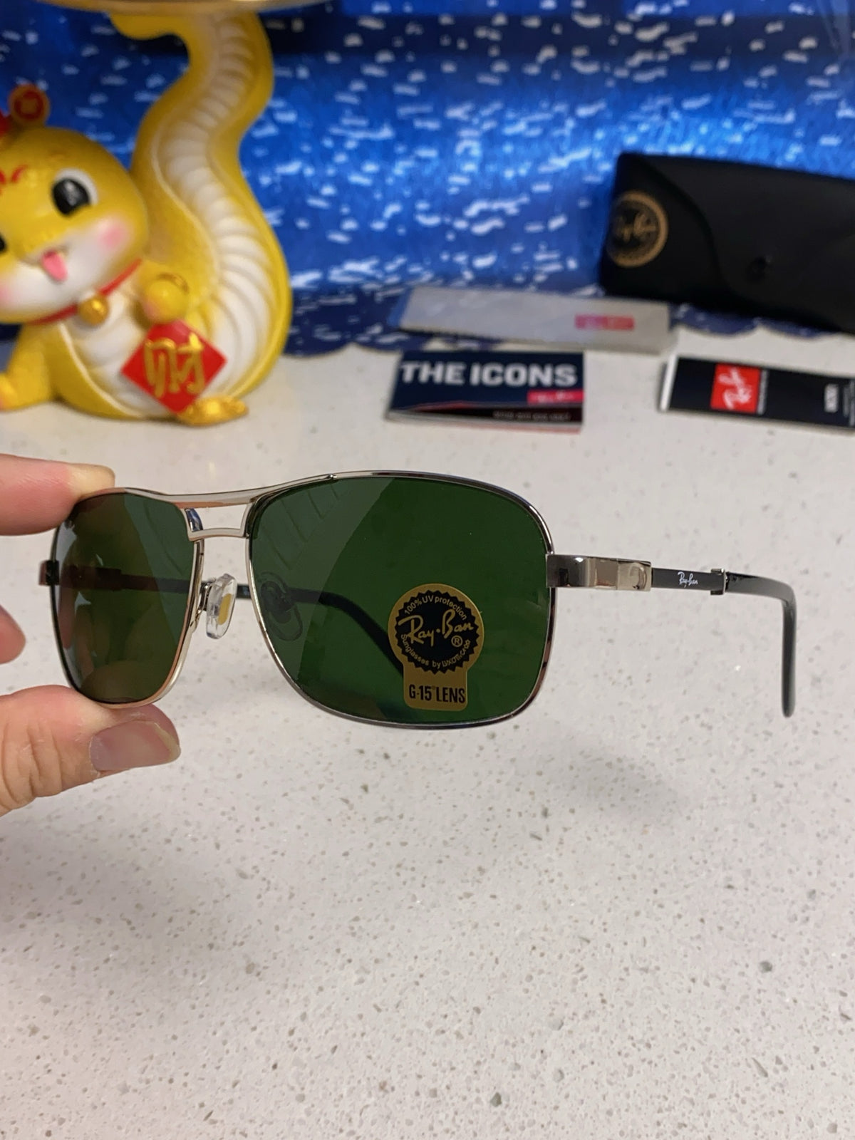 Ray-Ban RB4832 Square Green Lens Sunglasses for Men - 466466 - detail image 6