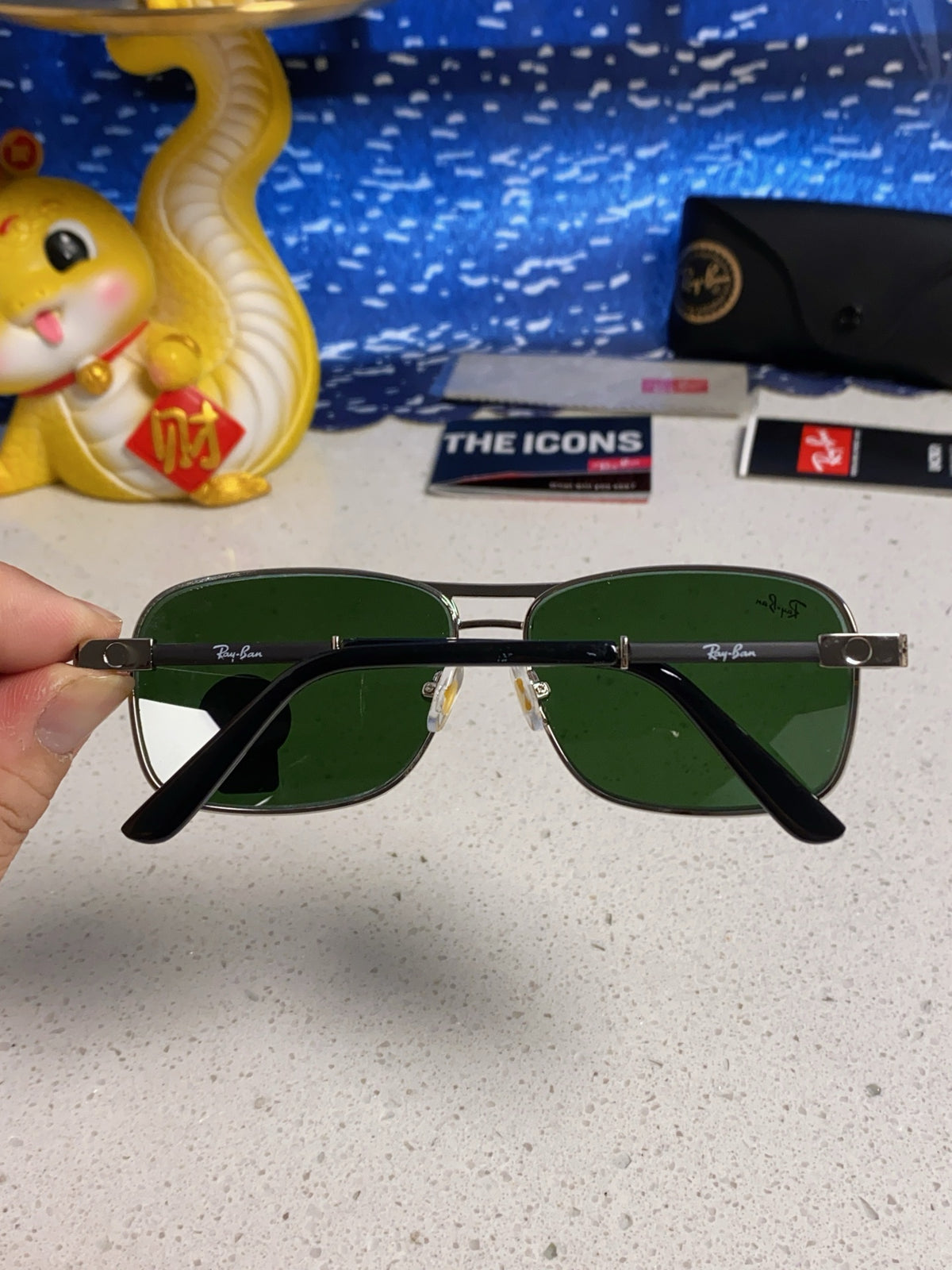 Ray-Ban RB4832 Square Green Lens Sunglasses for Men - 466466 - detail image 5