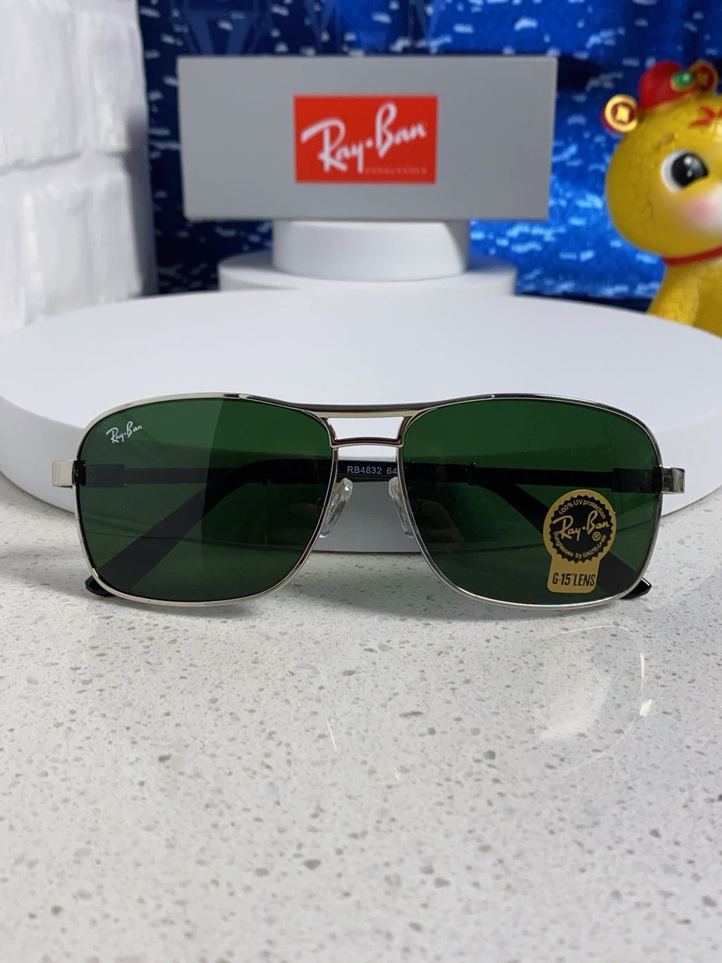 Ray-Ban RB4832 Square Green Lens Sunglasses for Men - 466466 - detail image 9