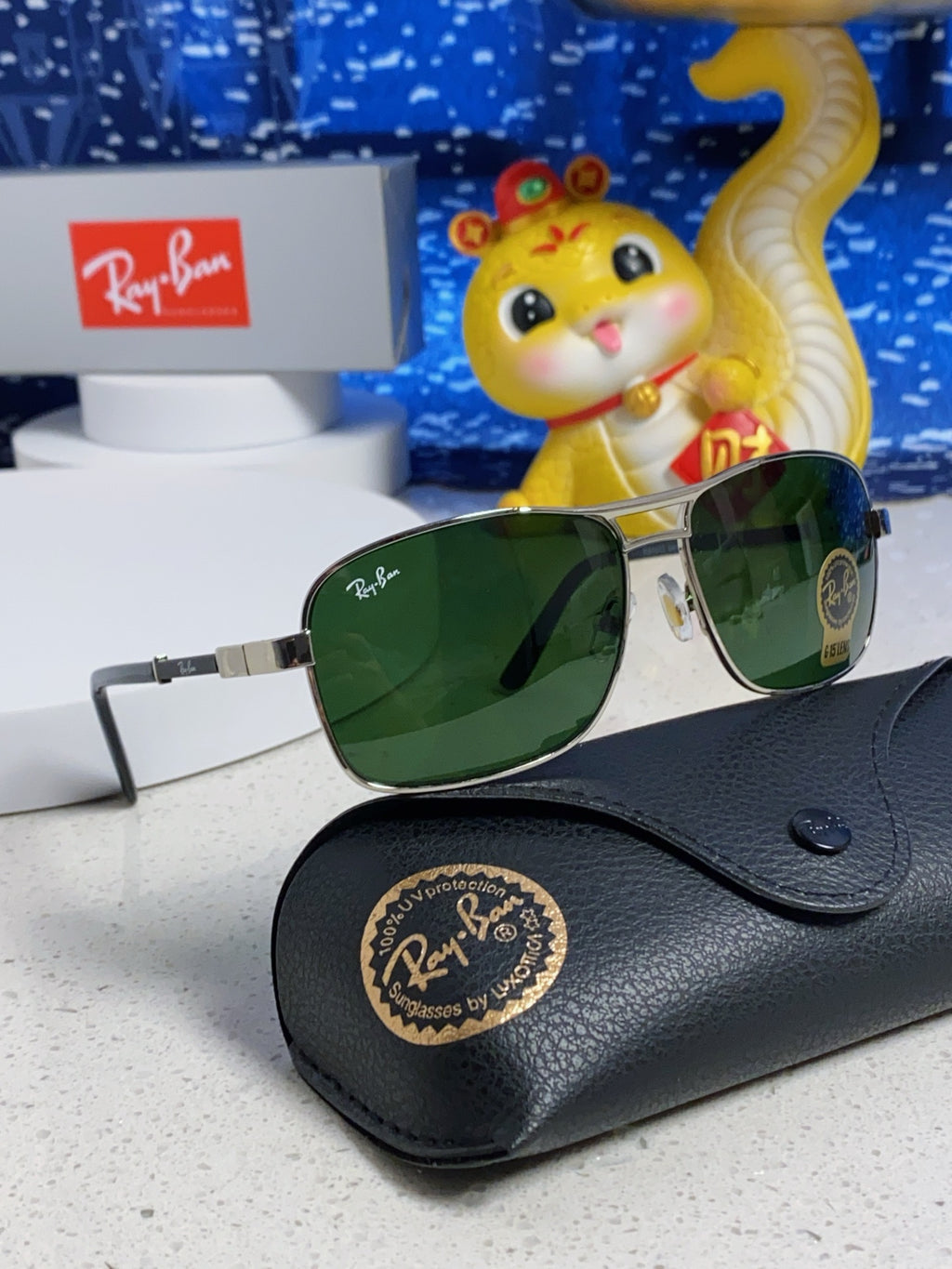 Ray-Ban RB4832 Square Green Lens Sunglasses for Men - 466466 - detail image 10