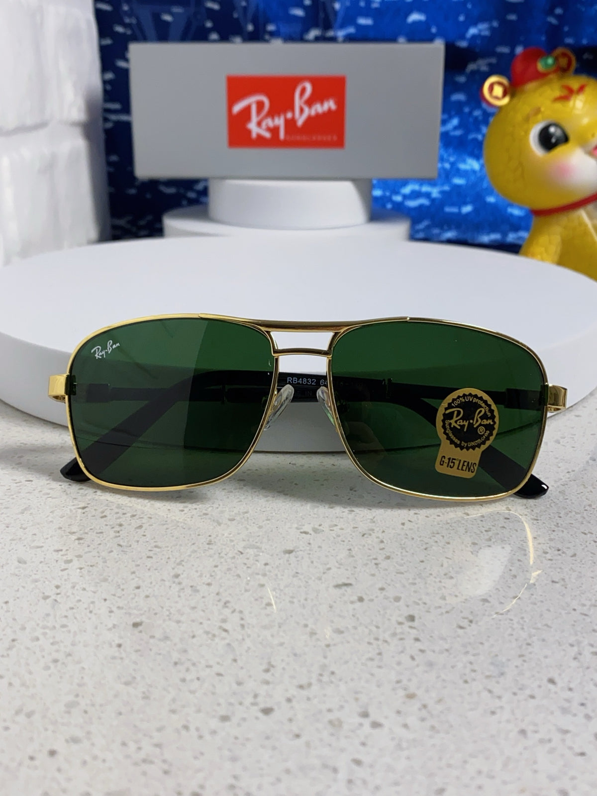 Ray-Ban RB4832 Square Green Lens Sunglasses for Men - 466467 - detail image 8