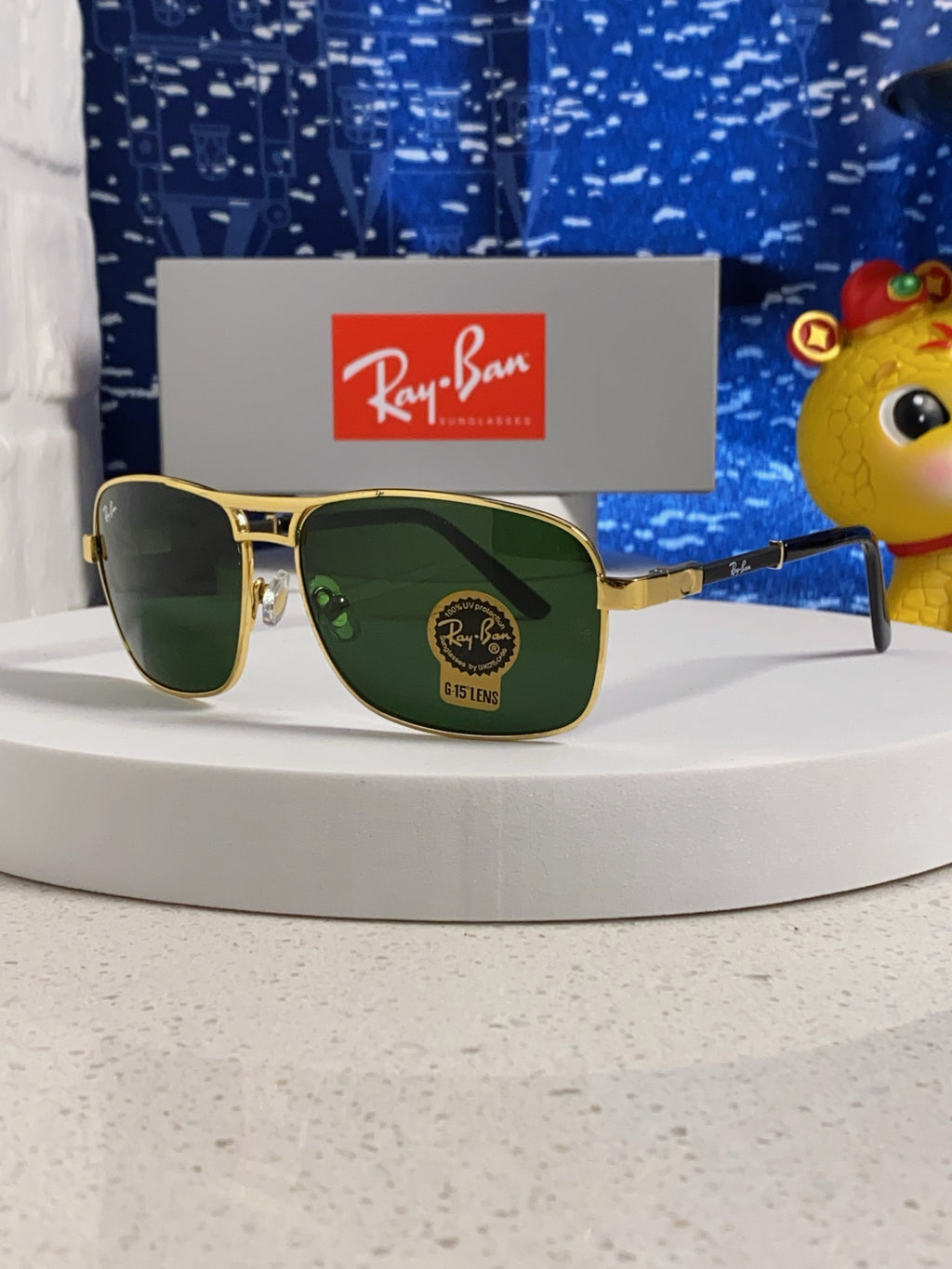 Ray-Ban RB4832 Square Green Lens Sunglasses for Men - 466467