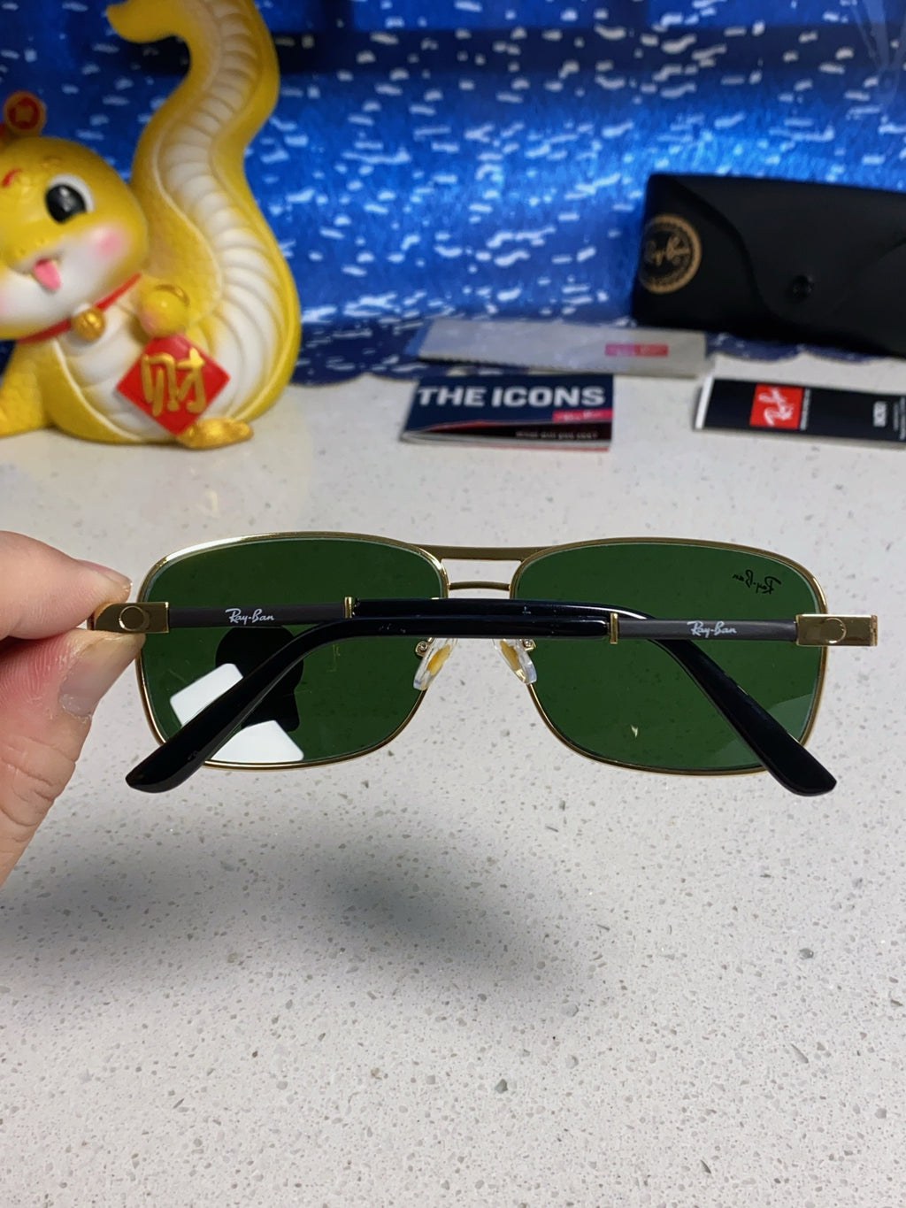 Ray-Ban RB4832 Square Green Lens Sunglasses for Men - 466467 - detail image 5