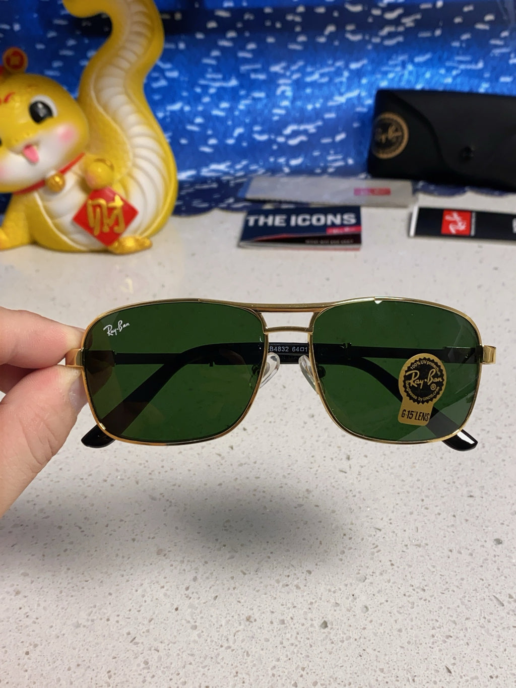 Ray-Ban RB4832 Square Green Lens Sunglasses for Men - 466467 - detail image 4