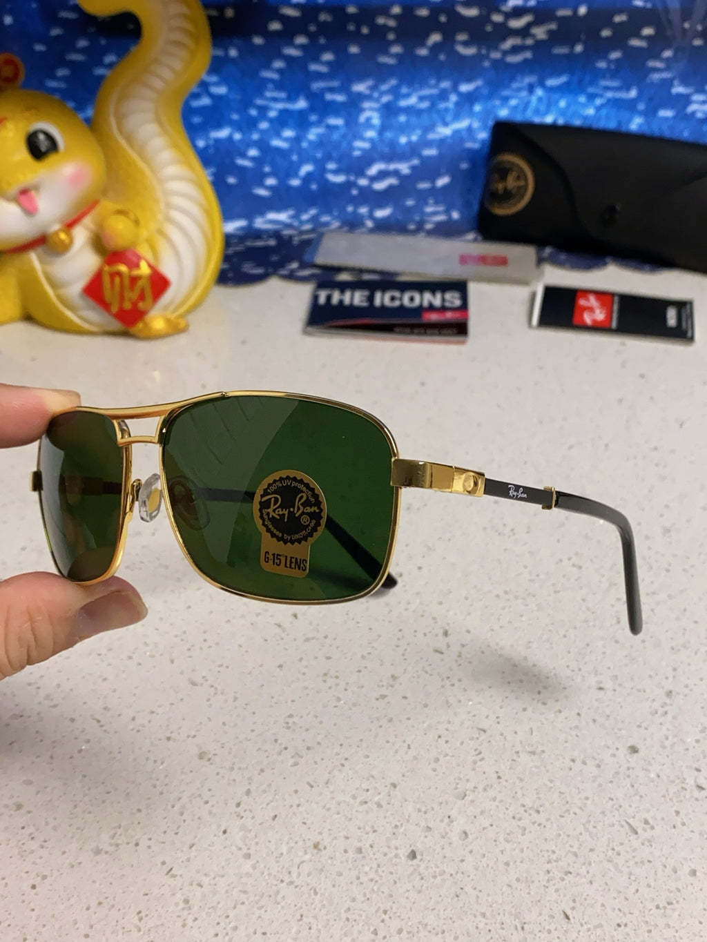 Ray-Ban RB4832 Square Green Lens Sunglasses for Men - 466467 - detail image 6